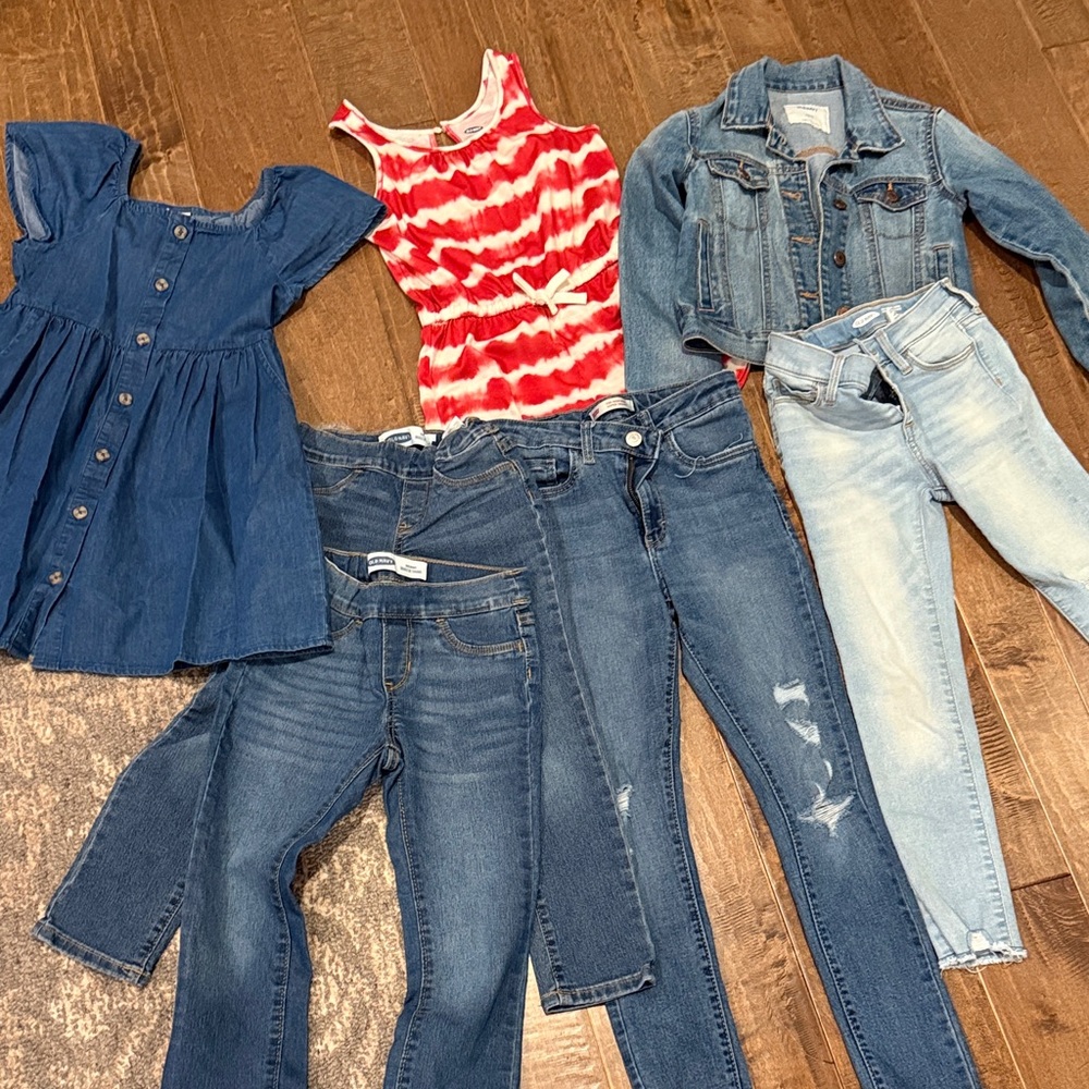 Stylish Kids Denim and Tie-Dye Outfit Set